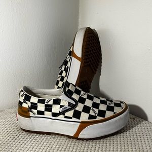 VANS Slip-On Stacked Platform Checkerboard Sneakers US W8/M6.5